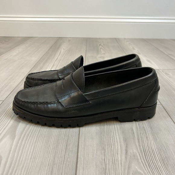 Polo Ralph Lauren Size 11.5 Black Slip On Penny Loafer Shoe Leather - Picture 1 of 8